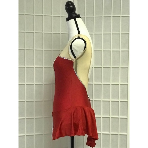 Red Competition Figure Skating Dress - Picture 2 of 4